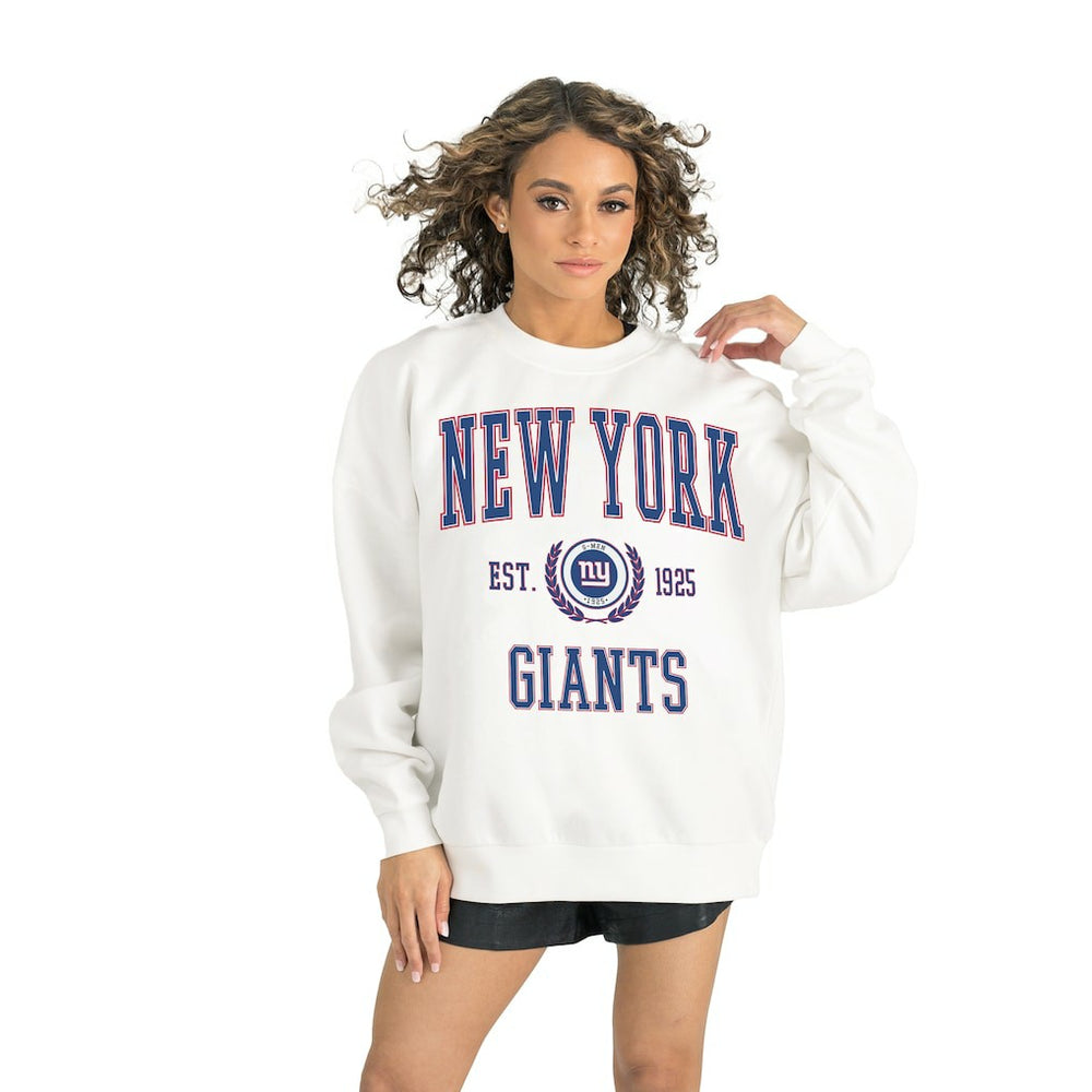 New York Giants Gameday Couture Women's Timeless Triumph Premium Fleece Pullover Sweatshirt - White Pullover