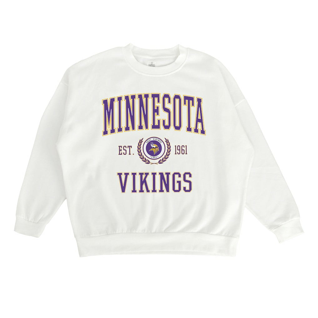 Minnesota Vikings Gameday Couture Women's Timeless Triumph Premium Fleece Pullover Sweatshirt - White Pullover