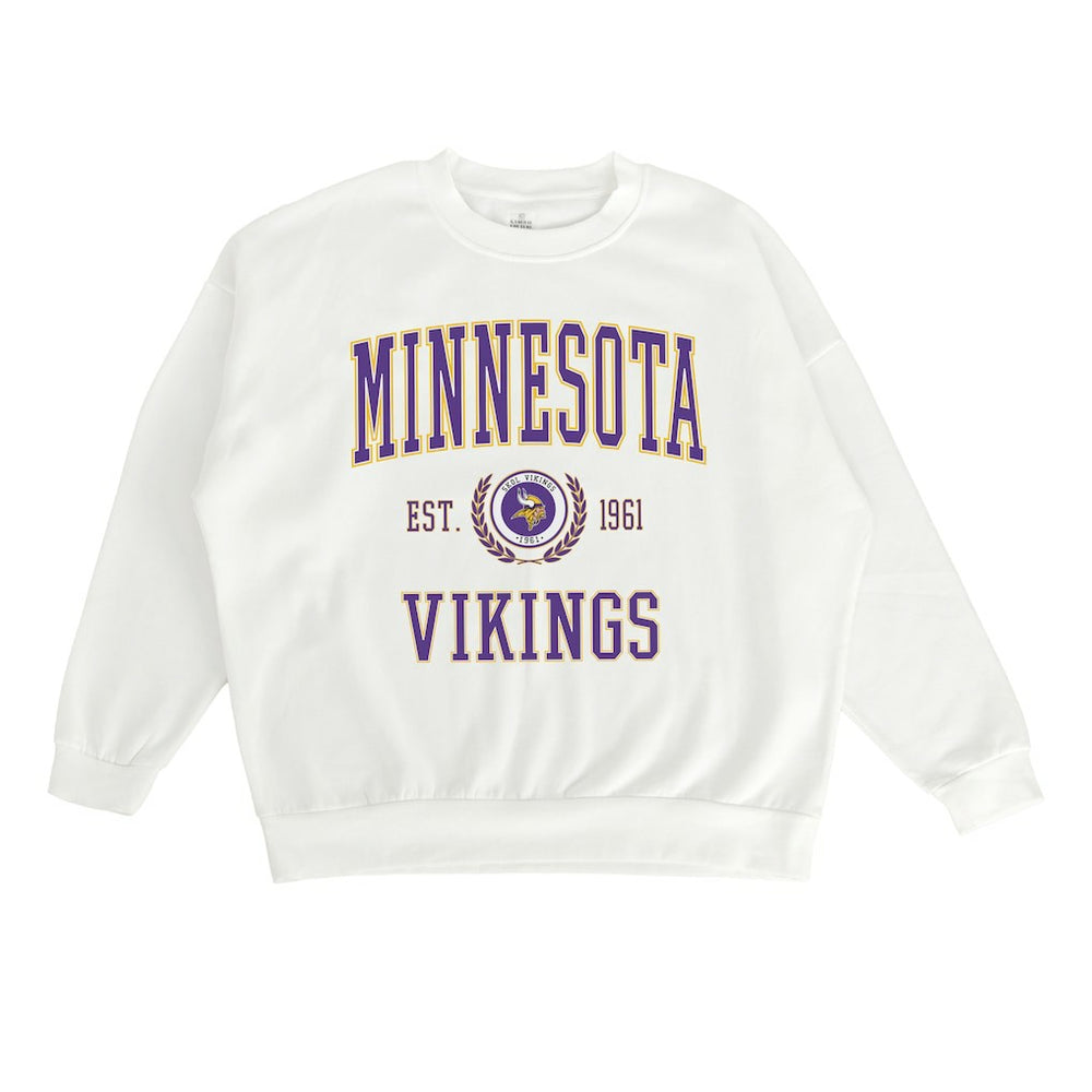 Minnesota Vikings Gameday Couture Women's Timeless Triumph Premium Fleece Pullover Sweatshirt - White Pullover