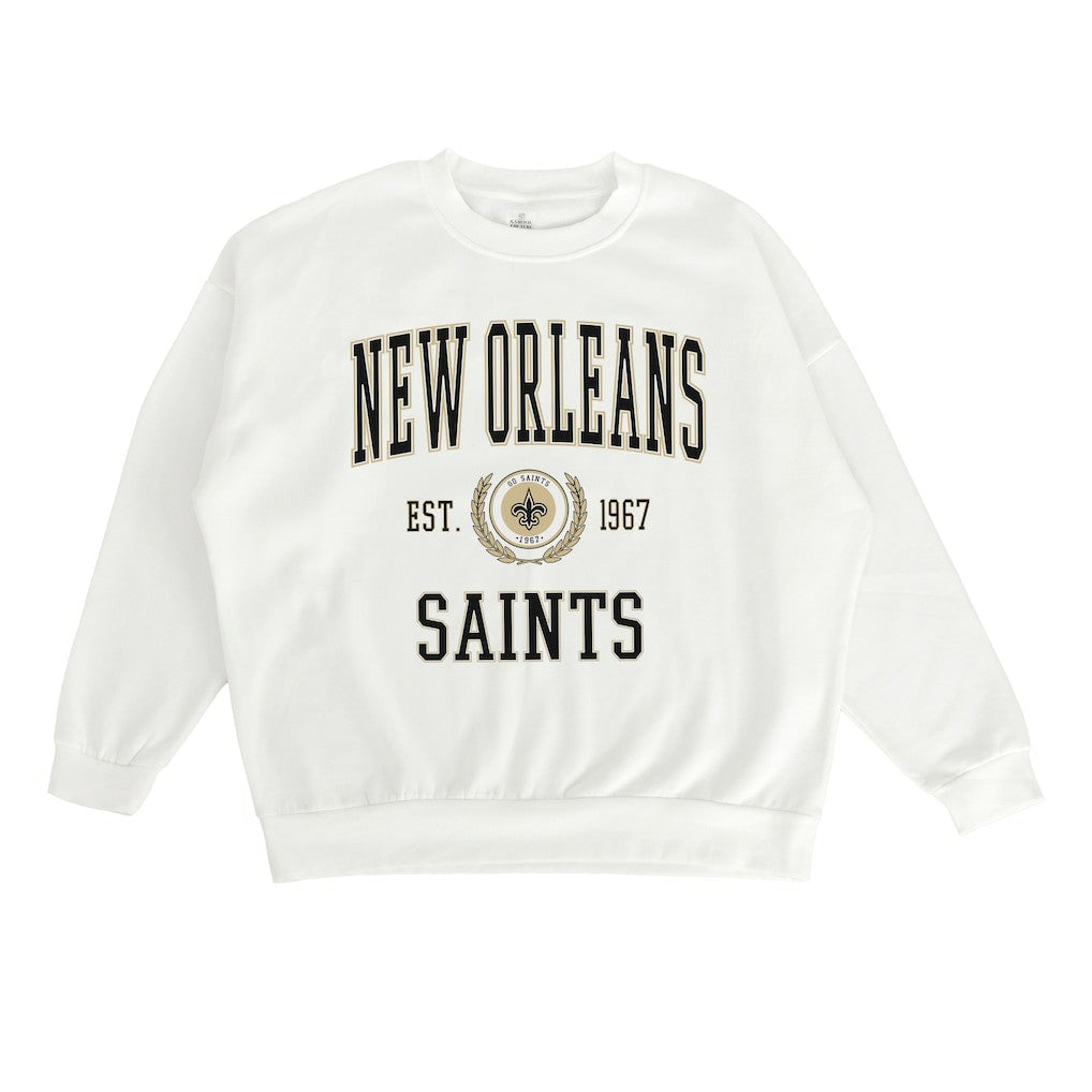 New Orleans Saints Gameday Couture Women's Timeless Triumph Premium Fleece Pullover Sweatshirt - White Pullover