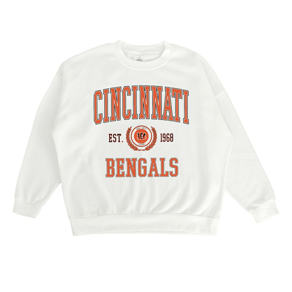 Cincinnati Bengals Gameday Couture Women's Timeless Triumph Premium Fleece Pullover Sweatshirt - White Pullover