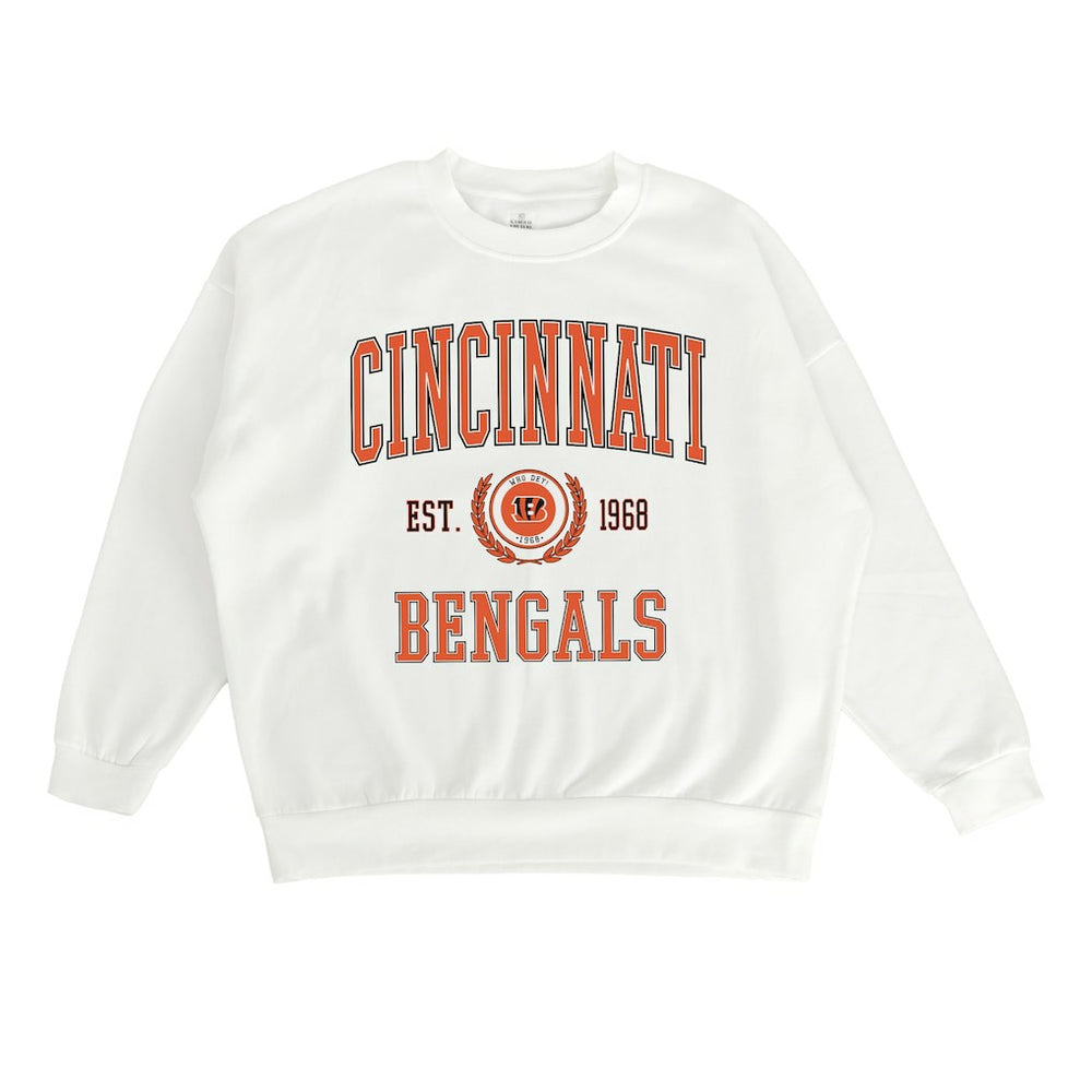 Cincinnati Bengals Gameday Couture Women's Timeless Triumph Premium Fleece Pullover Sweatshirt - White Pullover
