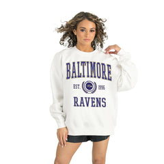 Baltimore Ravens Gameday Couture Women's Timeless Triumph Premium Fleece Pullover Sweatshirt - White Pullover