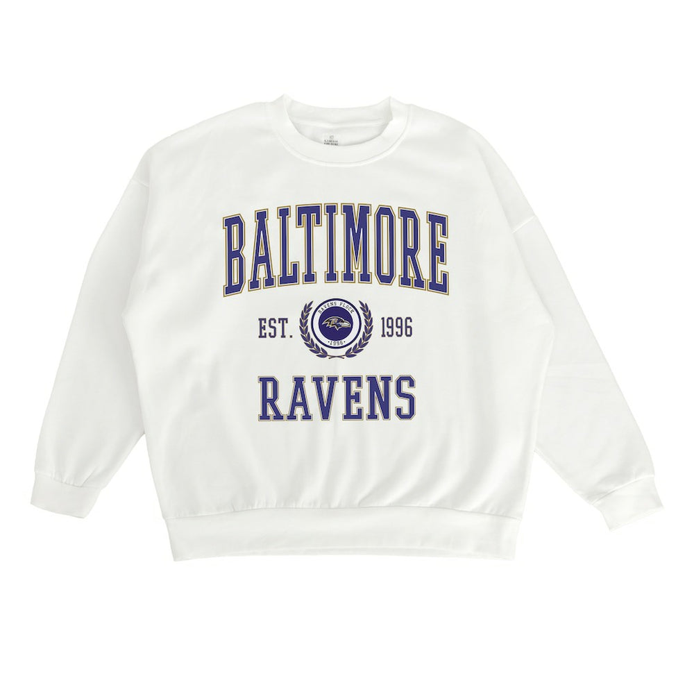 Baltimore Ravens Gameday Couture Women's Timeless Triumph Premium Fleece Pullover Sweatshirt - White Pullover