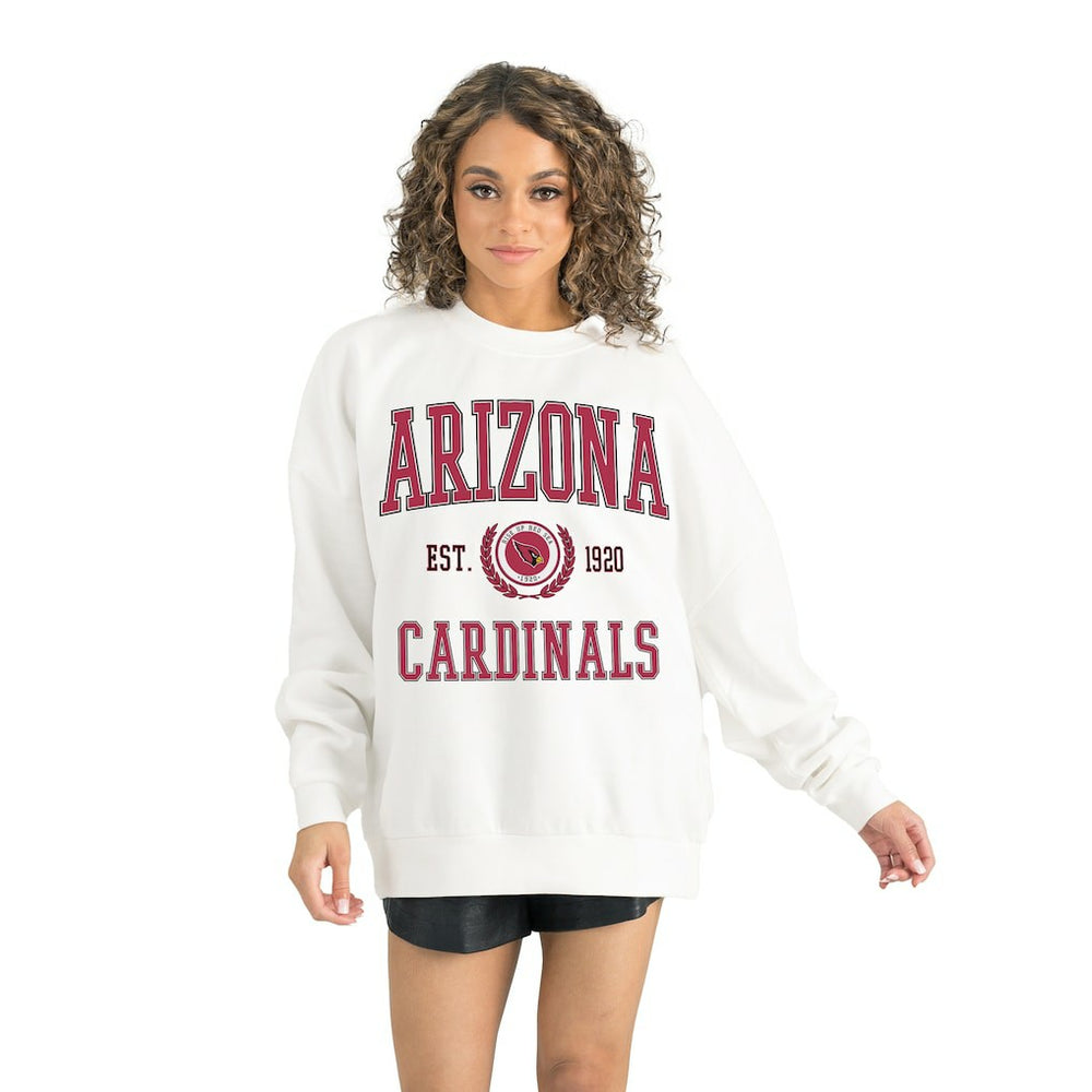 Arizona Cardinals Gameday Couture Women's Timeless Triumph Premium Fleece Pullover Sweatshirt - White Pullover