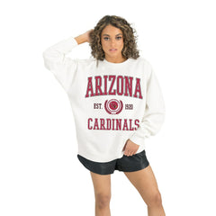 Arizona Cardinals Gameday Couture Women's Timeless Triumph Premium Fleece Pullover Sweatshirt - White Pullover