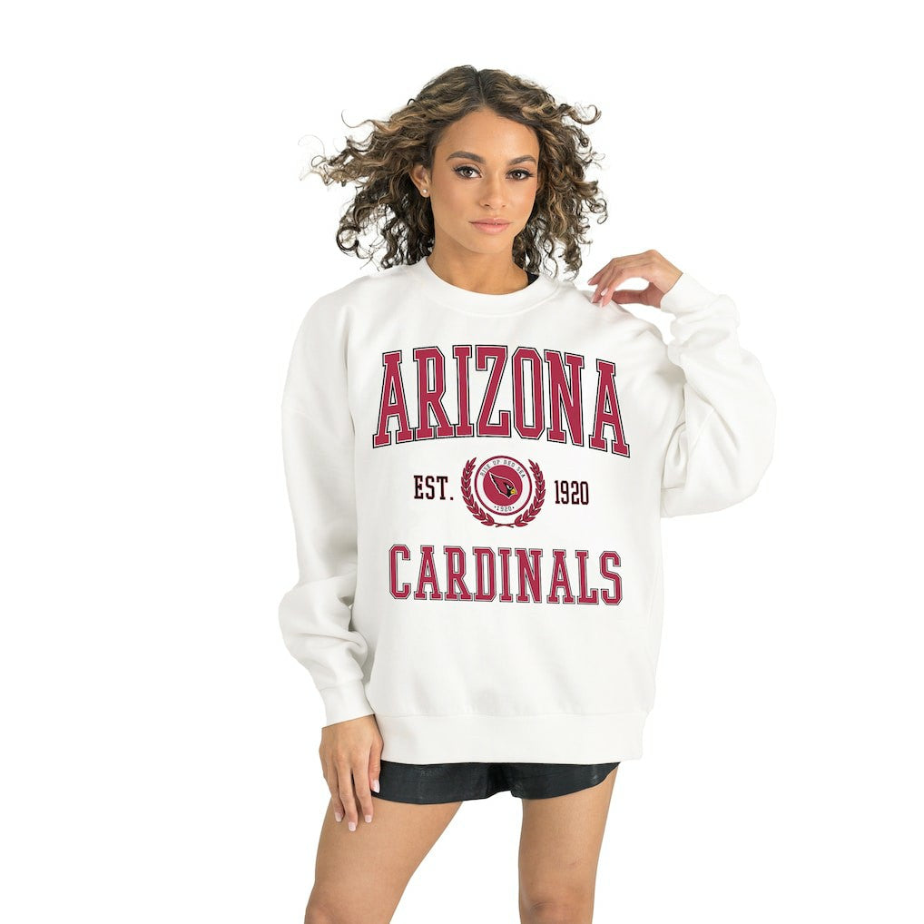 Arizona Cardinals Gameday Couture Women's Timeless Triumph Premium Fleece Pullover Sweatshirt - White Pullover