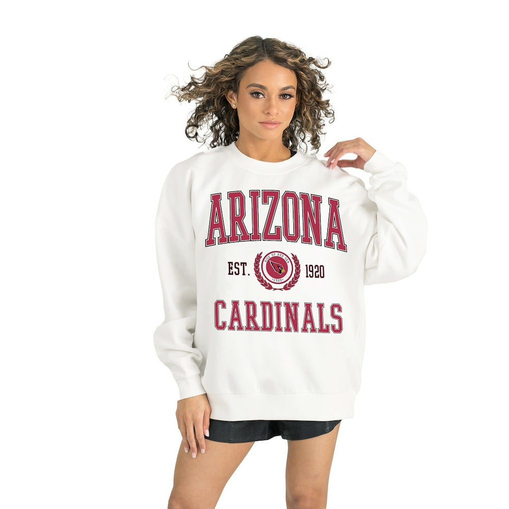 Arizona Cardinals Gameday Couture Women's Timeless Triumph Premium Fleece Pullover Sweatshirt - White Pullover