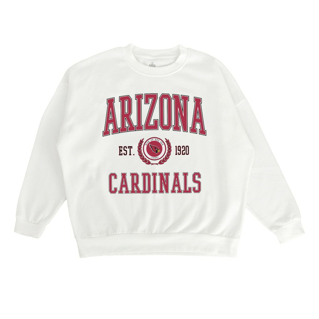Arizona Cardinals Gameday Couture Women's Timeless Triumph Premium Fleece Pullover Sweatshirt - White Pullover