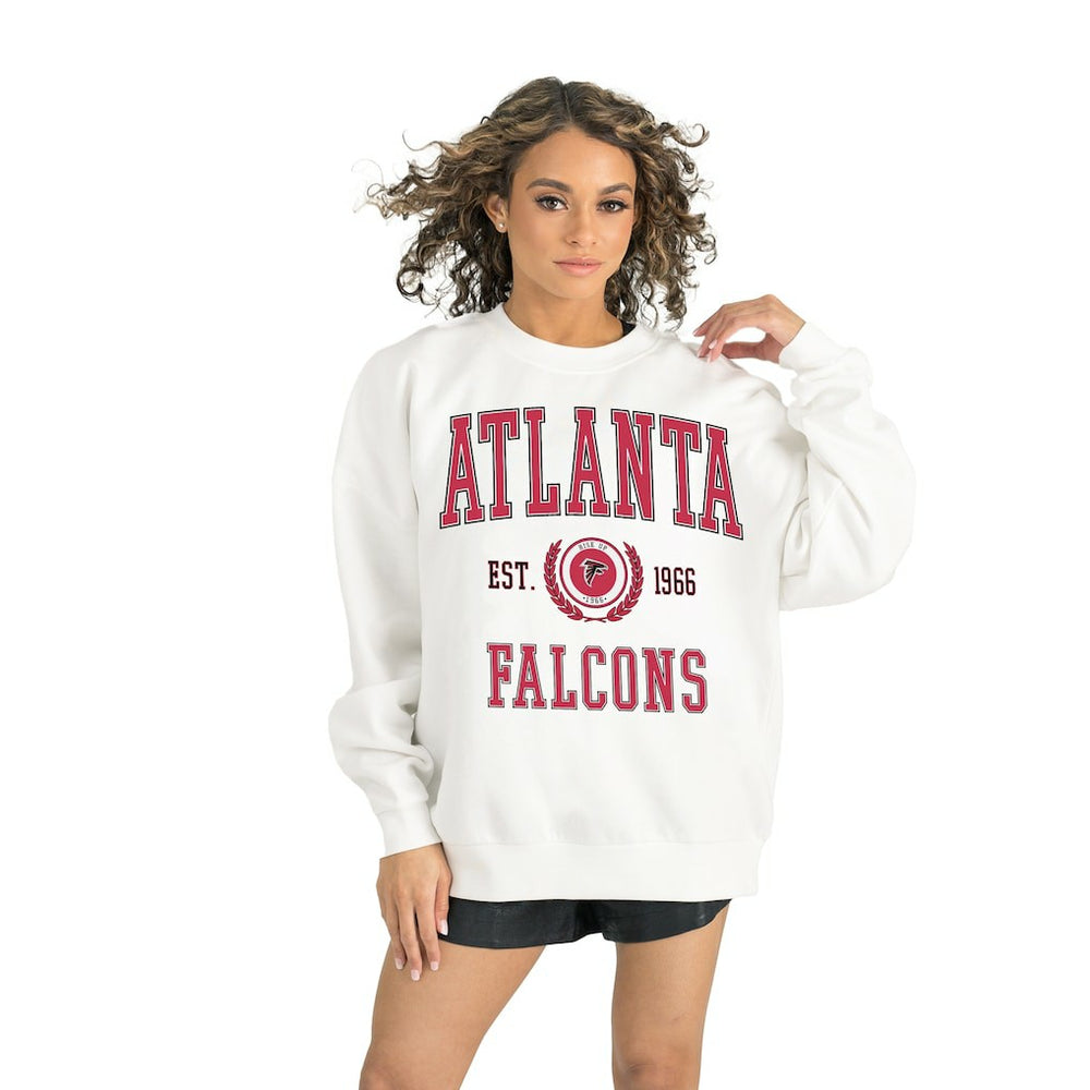 Atlanta Falcons Gameday Couture Women's Timeless Triumph Premium Fleece Pullover Sweatshirt - White Pullover