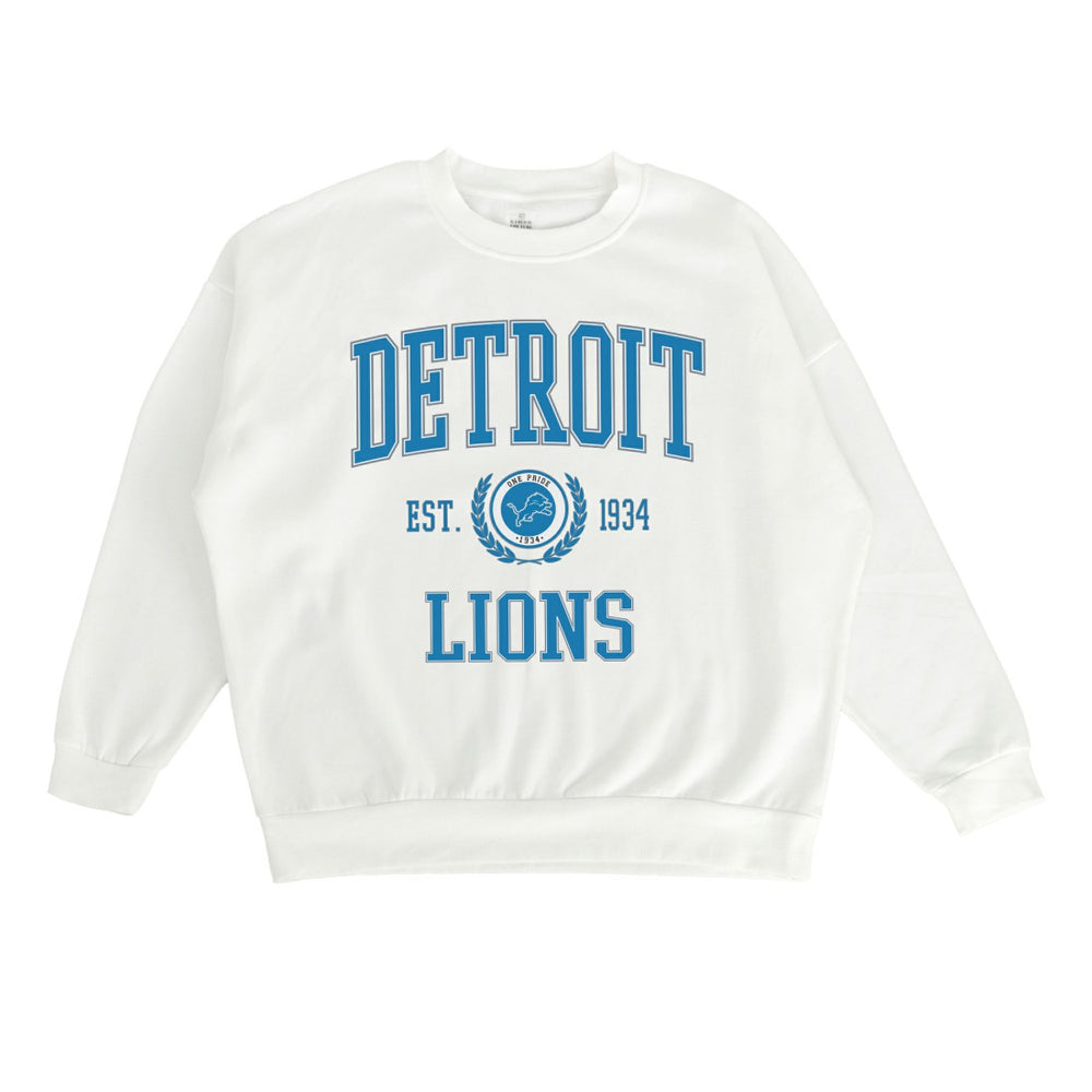 Detroit Lions Gameday Couture Women's Timeless Triumph Premium Fleece Pullover Sweatshirt - White Pullover