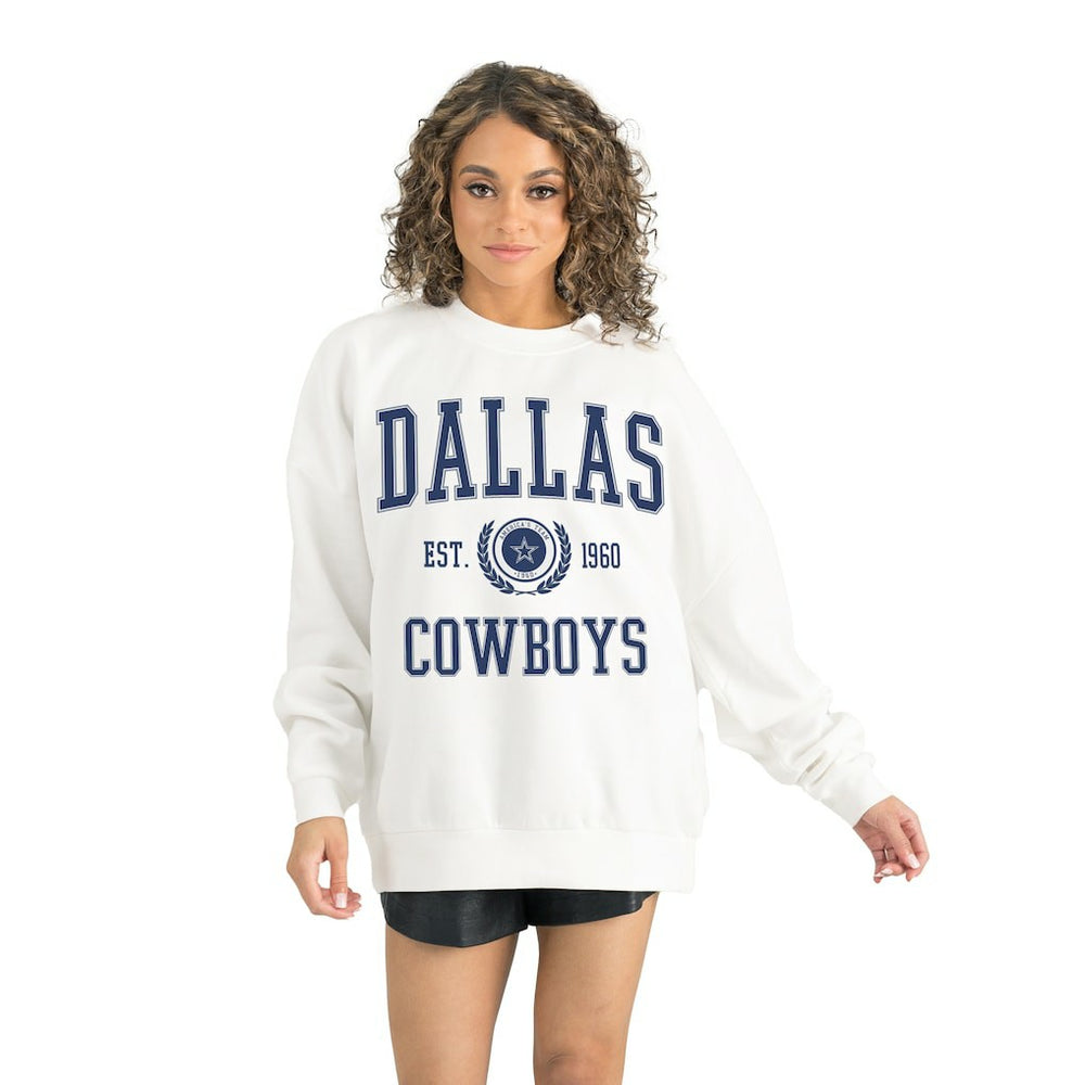 Dallas Cowboys Gameday Couture Women's Timeless Triumph Premium Fleece Pullover Sweatshirt - White Pullover
