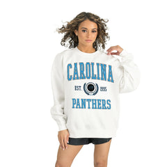 Carolina Panthers Gameday Couture Women's Timeless Triumph Premium Fleece Pullover Sweatshirt - White Pullover