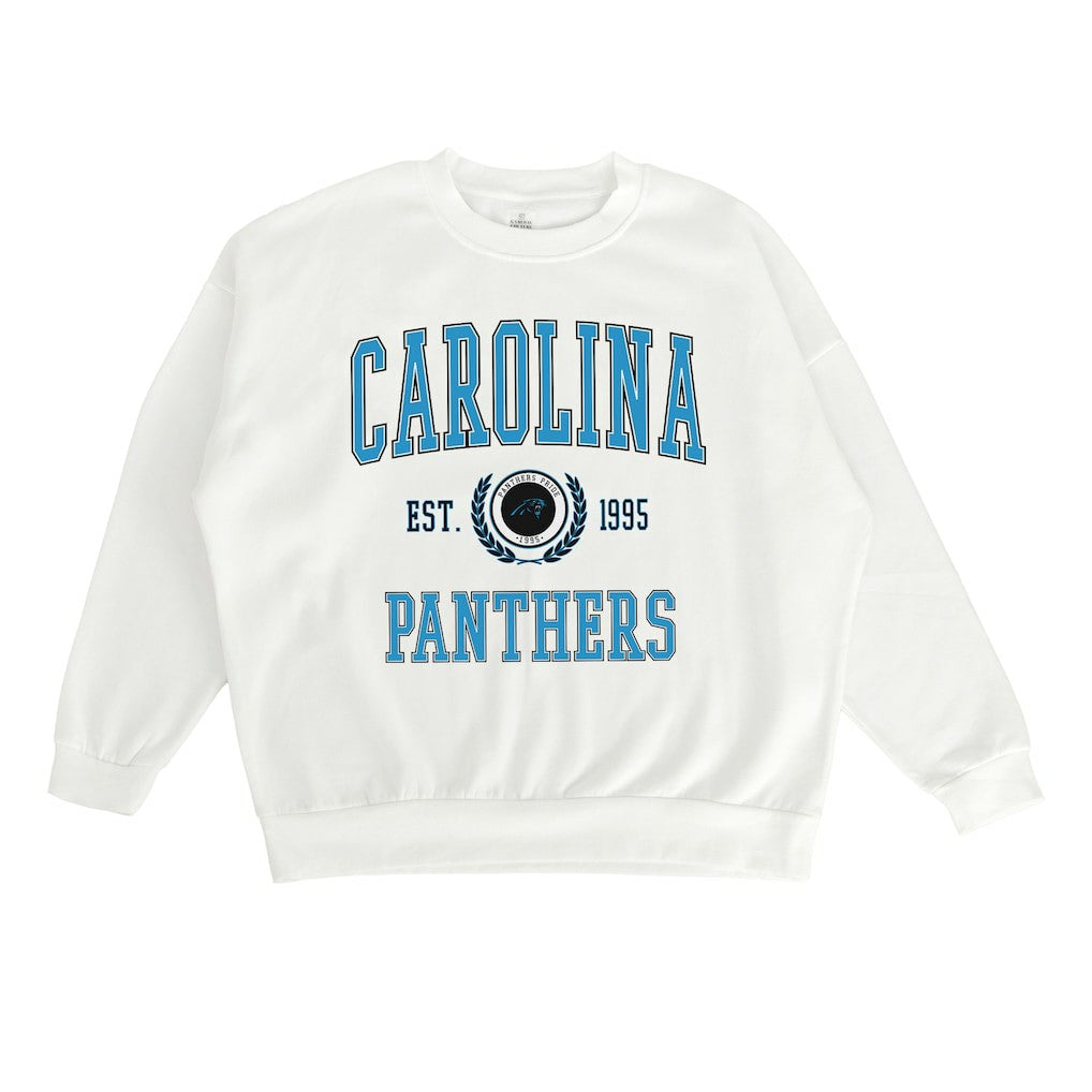 Carolina Panthers Gameday Couture Women's Timeless Triumph Premium Fleece Pullover Sweatshirt - White Pullover