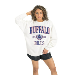 Buffalo Bills Gameday Couture Women's Timeless Triumph Premium Fleece Pullover Sweatshirt - White Pullover