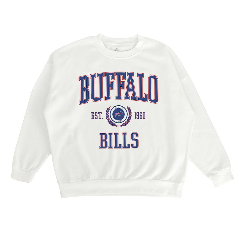 Buffalo Bills Gameday Couture Women's Timeless Triumph Premium Fleece Pullover Sweatshirt - White Pullover