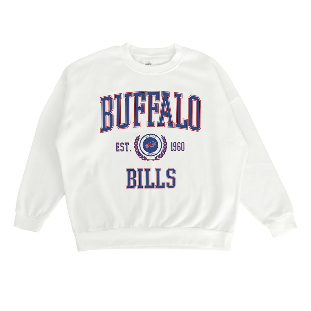 Buffalo Bills Gameday Couture Women's Timeless Triumph Premium Fleece Pullover Sweatshirt - White Pullover