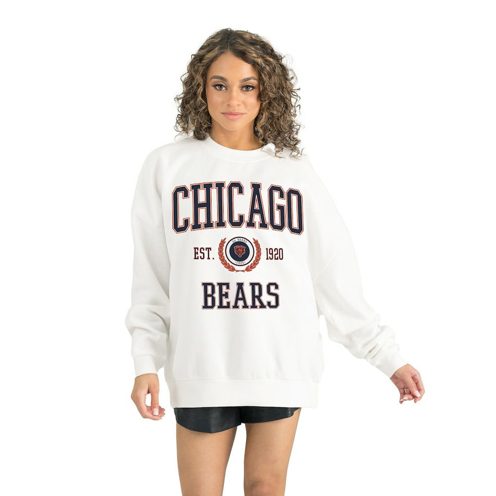 Chicago Bears Gameday Couture Women's Timeless Triumph Premium Fleece Pullover Sweatshirt - White Pullover