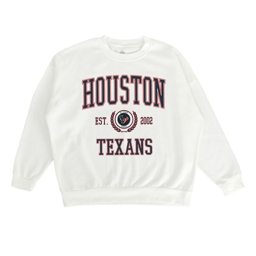 Houston Texans Gameday Couture Women's Timeless Triumph Premium Fleece Pullover Sweatshirt - White Pullover