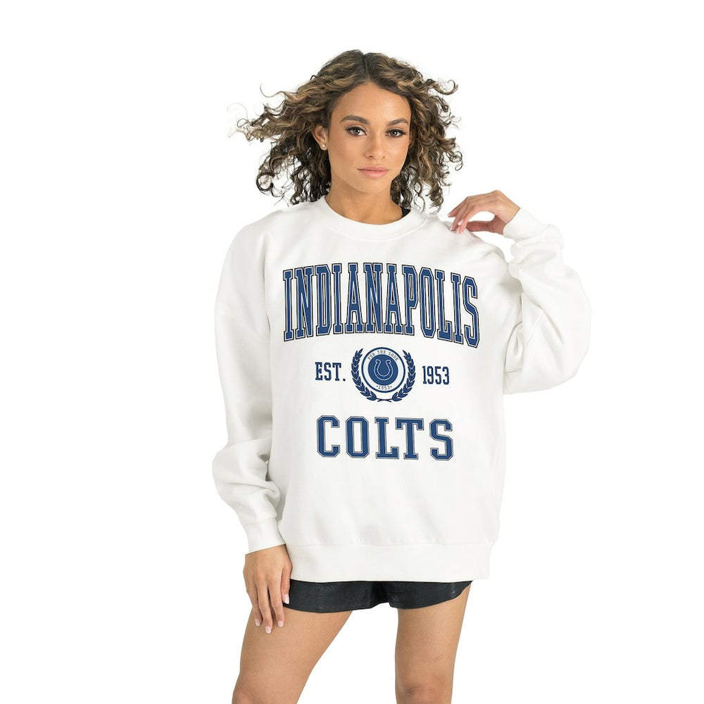 Indianapolis Colts Gameday Couture Women's Timeless Triumph Premium Fleece Pullover Sweatshirt - White Pullover