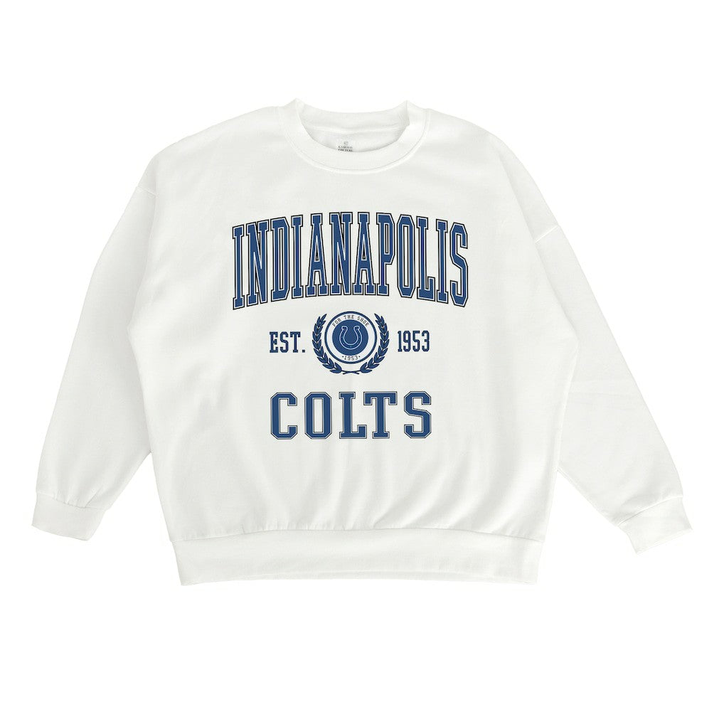 Indianapolis Colts Gameday Couture Women's Timeless Triumph Premium Fleece Pullover Sweatshirt - White Pullover