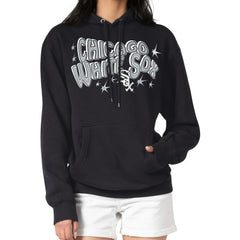 Chicago White Sox Starter Women's Fireworks Fleece Tri-Blend Pullover Hoodie - Black Hoodies