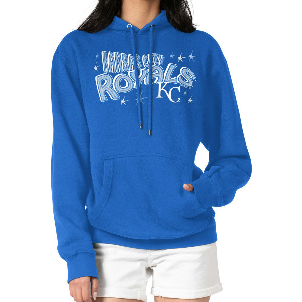 Kansas City Royals Starter Women's Fireworks Fleece Tri-Blend Pullover Hoodie - Royal Hoodies