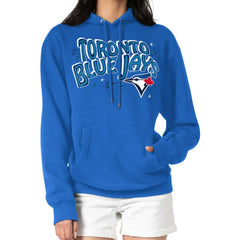 Toronto Blue Jays Starter Women's Fireworks Fleece Tri-Blend Pullover Hoodie - Royal Hoodies