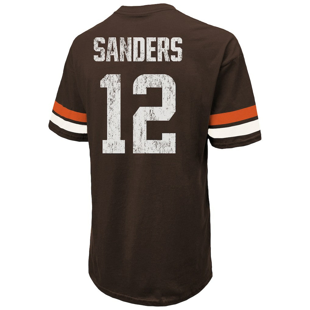Shedeur Sanders Cleveland Browns Majestic Threads 2025 NFL Draft Oversized T-Shirt - Brown T-shirts