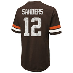 Shedeur Sanders Cleveland Browns Majestic Threads 2025 NFL Draft Oversized T-Shirt - Brown T-shirts