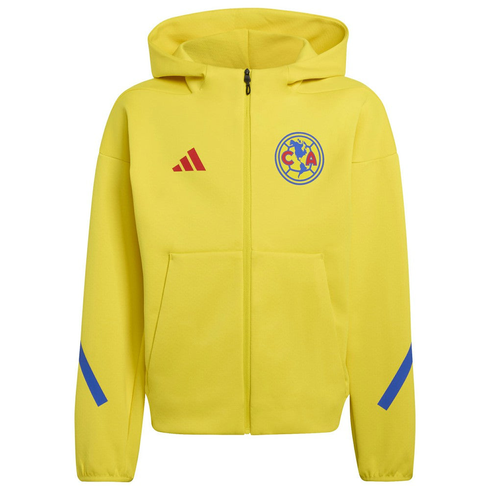 Club America Youth 2025/26 Club Anthem Full-Zip Hoodie Jacket Yellow - Adidas cheap