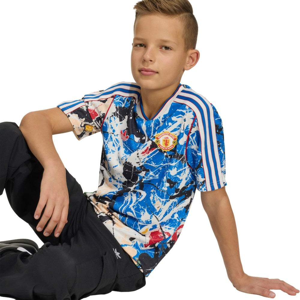 Manchester United X Stone Roses Youth Replica Jersey Blue - Adidas outlet
