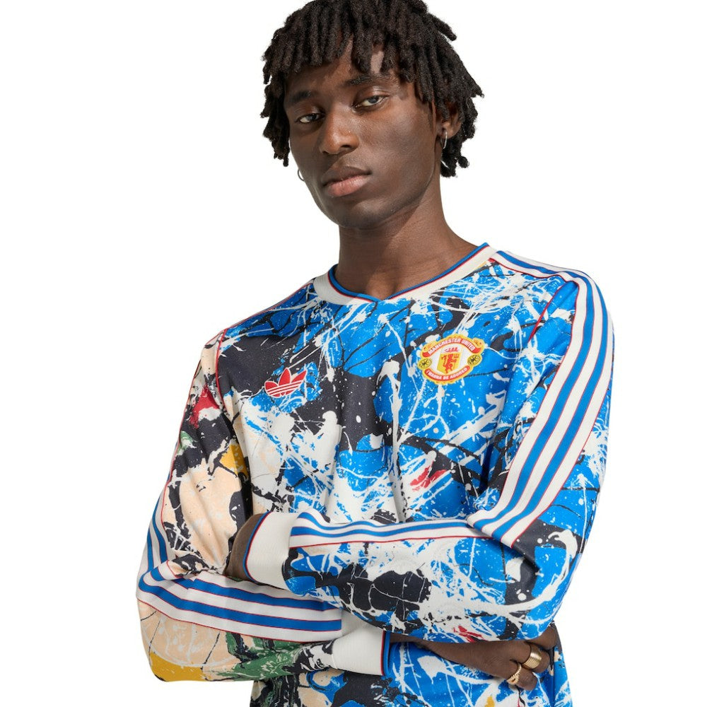 Manchester United X Stone Roses Long Sleeve Replica Jersey Blue - Adidas online