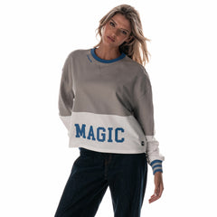 Orlando Magic The Wild Collective Women's Cropped Long-Sleeve Fashion Crewneck Sweatshirt Gray outlet