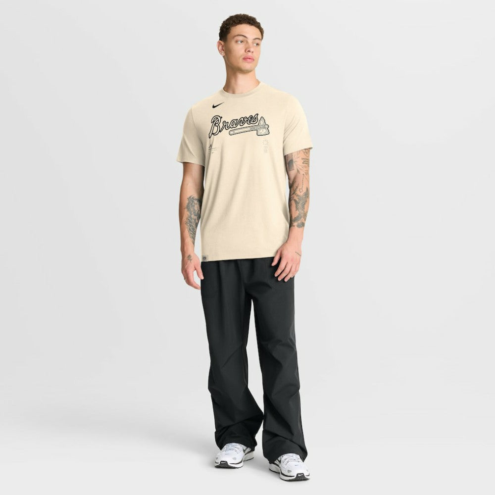 Atlanta Braves Nike Wordmark Tri-Blend T-Shirt - Natural T-shirts