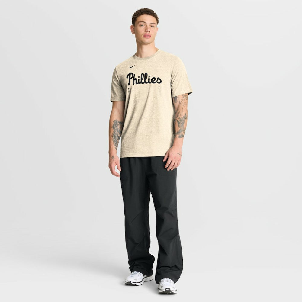 Philadelphia Phillies Nike Wordmark Tri-Blend T-Shirt - Natural T-shirts