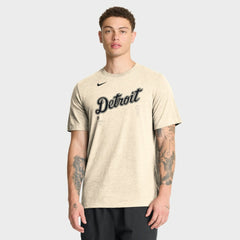 Detroit Tigers Nike Wordmark Tri-Blend T-Shirt - Natural T-shirts