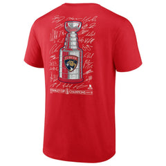 Florida Panthers Fanatics 2025 Stanley Cup Champions Signature Roster T-Shirt - Red | US 203140000