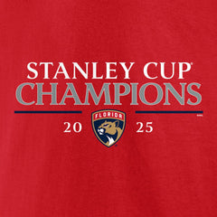 Florida Panthers Fanatics 2025 Stanley Cup Champions Signature Roster T-Shirt - Red | US 203140000