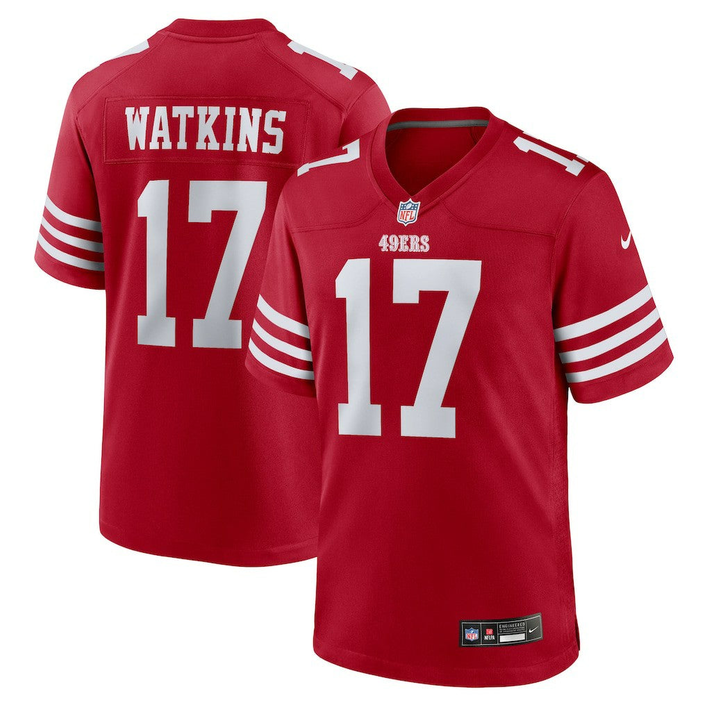 Jordan Watkins San Francisco 49ers Team Game Jersey - Scarlet Jerseys