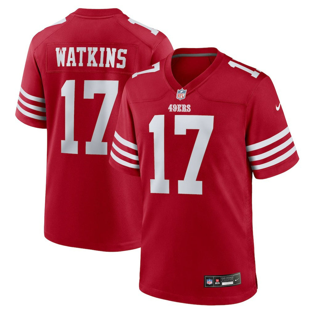 Jordan Watkins San Francisco 49ers Team Game Jersey - Scarlet Jerseys