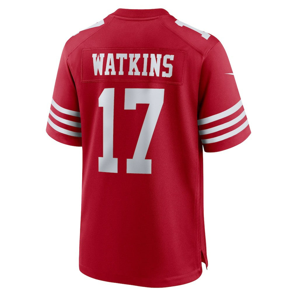 Jordan Watkins San Francisco 49ers Team Game Jersey - Scarlet Jerseys