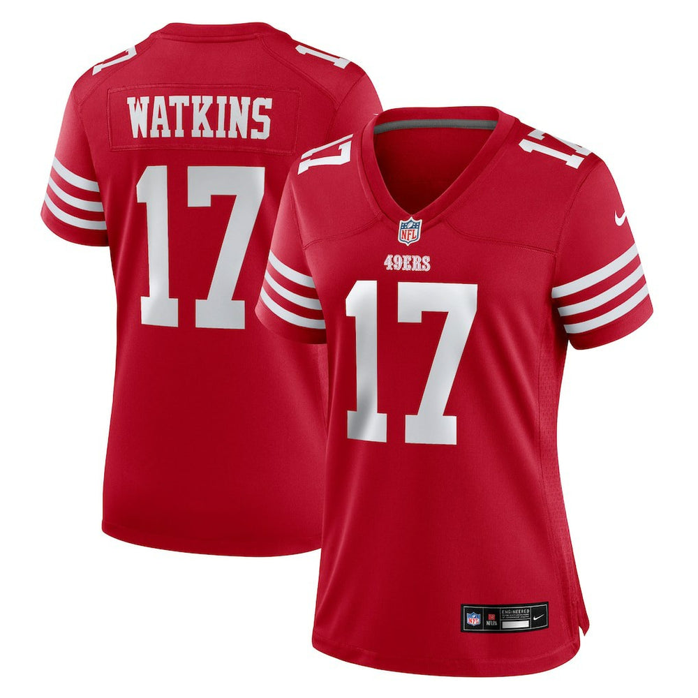 Jordan Watkins San Francisco 49ers Women's Team Game Jersey - Scarlet Jerseys