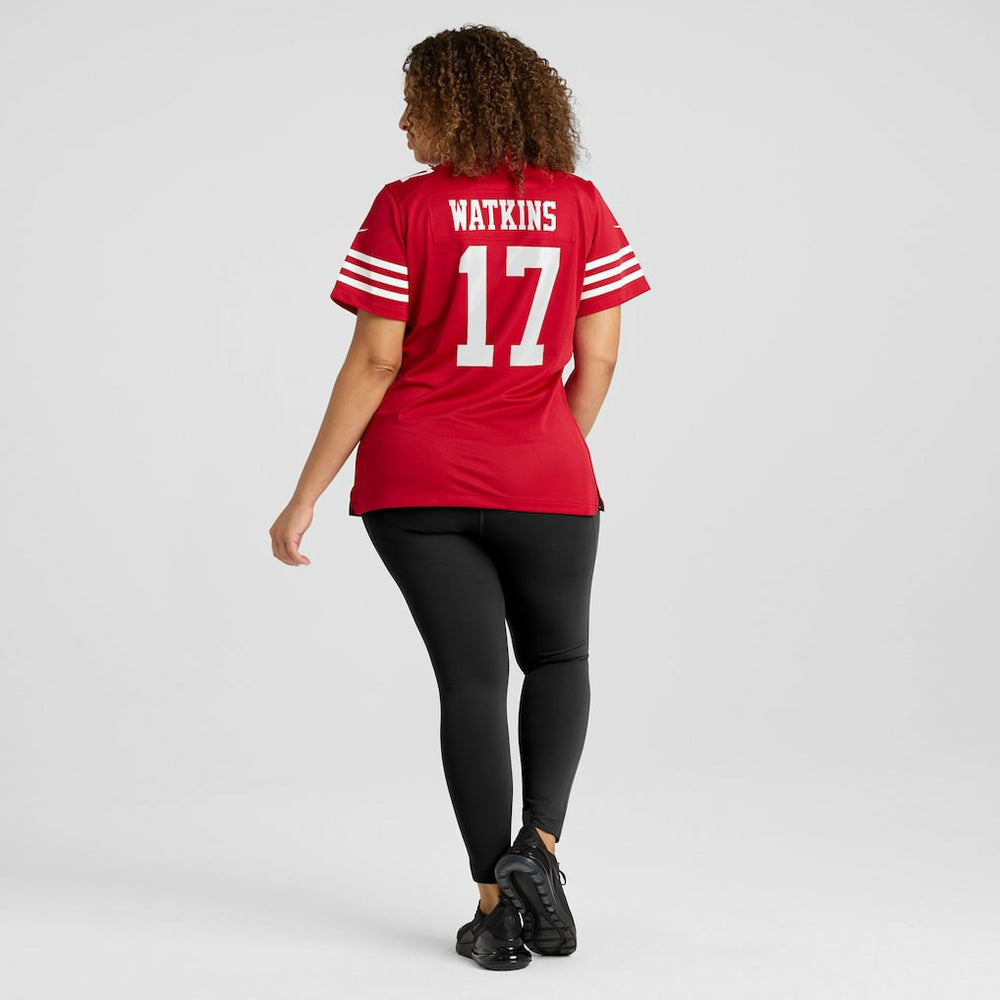 Jordan Watkins San Francisco 49ers Women's Team Game Jersey - Scarlet Jerseys