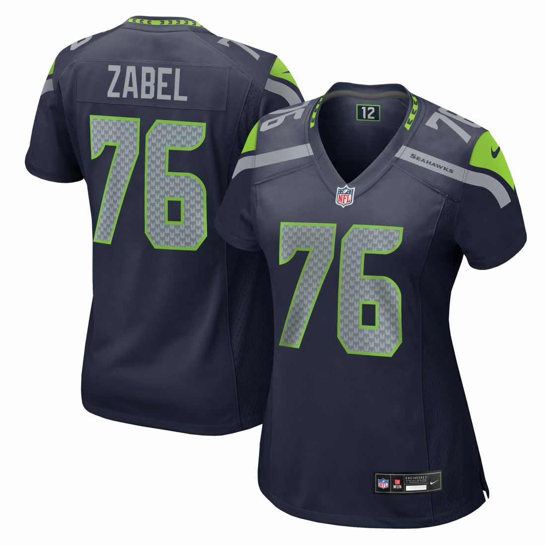 Grey Zabel Seattle Seahawks Women's Team Game Jersey - College Navy Jerseys