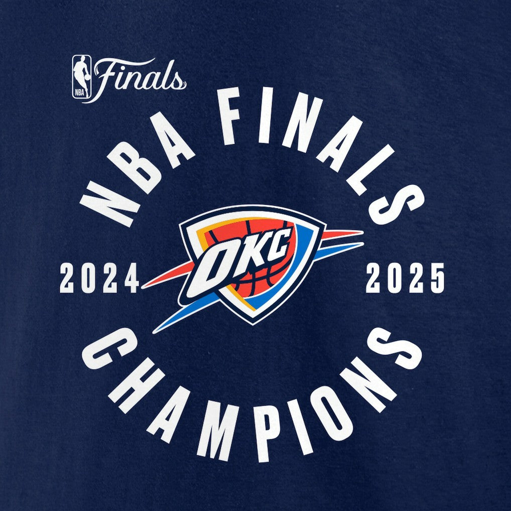 Oklahoma City Thunder 2025 NBA Finals Champions Offensive Rebound T-Shirt Navy - Fanatics