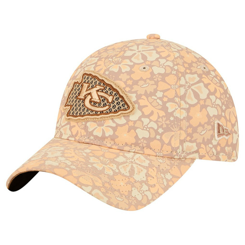 Kansas City Chiefs New Era Women's Floral 9TWENTY Adjustable Hat - Tan Hats