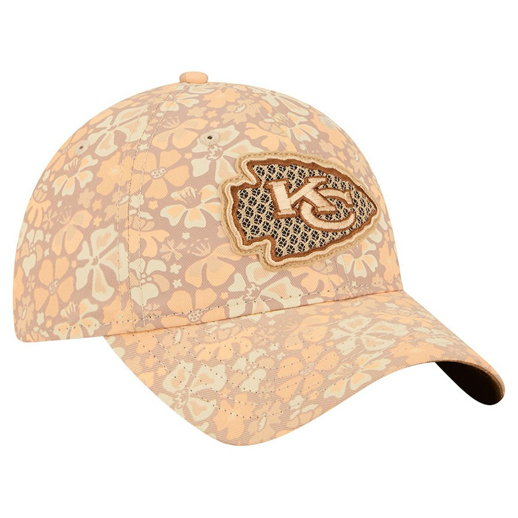 Kansas City Chiefs New Era Women's Floral 9TWENTY Adjustable Hat - Tan Hats