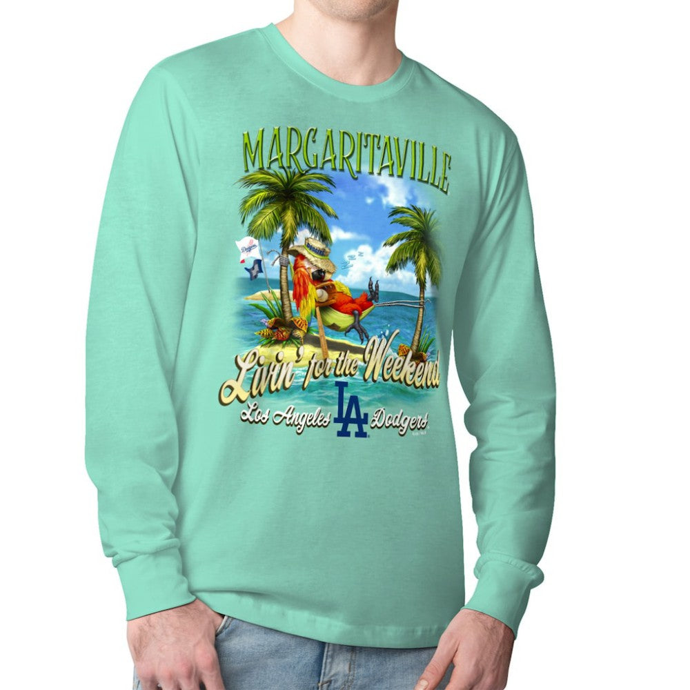 Los Angeles Dodgers Margaritaville Livin' for the Weekend Long Sleeve T-Shirt - Mint T-shirts
