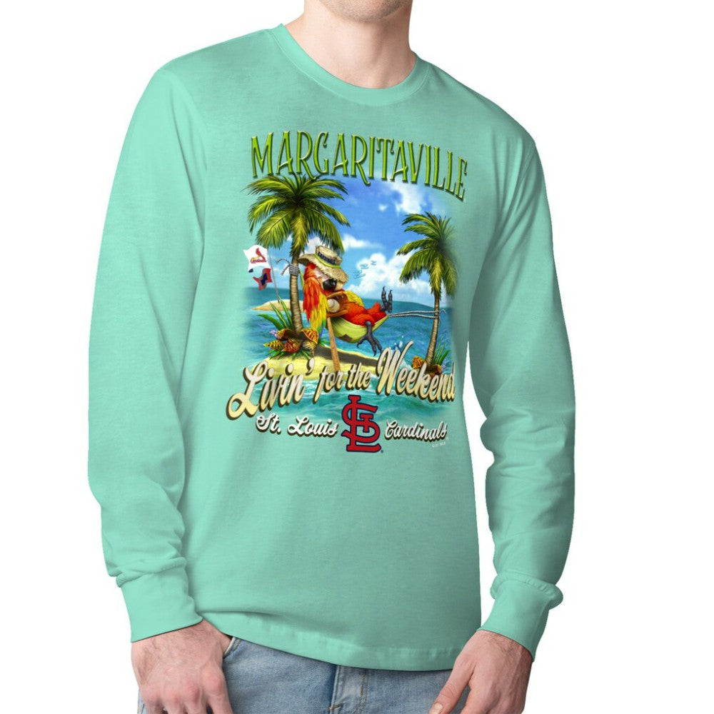St. Louis Cardinals Margaritaville Livin' for the Weekend Long Sleeve T-Shirt - Mint T-shirts